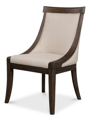Sarreid Lucas Side Chair - Luxurious 100% Linen Upholstery With Durable Ash Frame For Ultimate Comfort Beige  53847