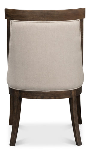 Sarreid Lucas Side Chair - Luxurious 100% Linen Upholstery With Durable Ash Frame For Ultimate Comfort Beige  53847