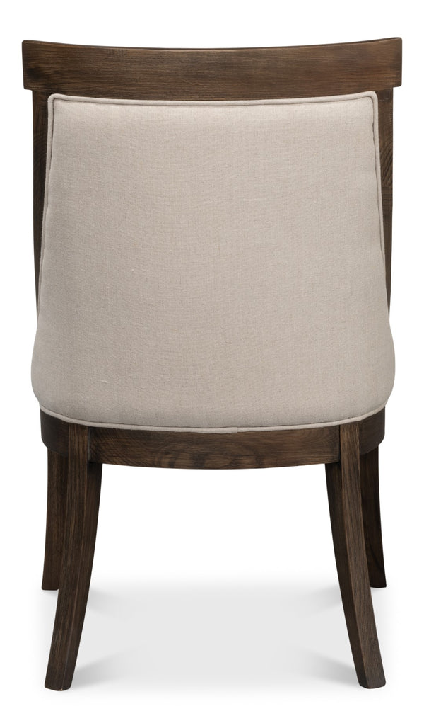 Sarreid Lucas Side Chair - Luxurious 100% Linen Upholstery With Durable Ash Frame For Ultimate Comfort Beige  53847
