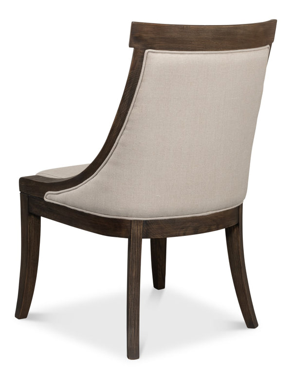 Sarreid Lucas Side Chair - Luxurious 100% Linen Upholstery With Durable Ash Frame For Ultimate Comfort Beige  53847