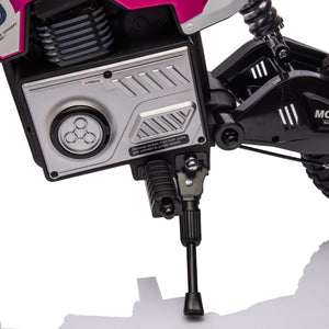 English Elm 24v Kids Electric Motocross Motorcycle 200w Hub Motor Suspension Led Bluetooth Audio Pink W1578P225049