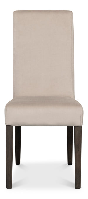 Sarreid Sawyer Side Chair - Luxe Velvet Upholstered Set Of 2 In Maple - Perfect For Stylish Dining Spaces! Beige  53850