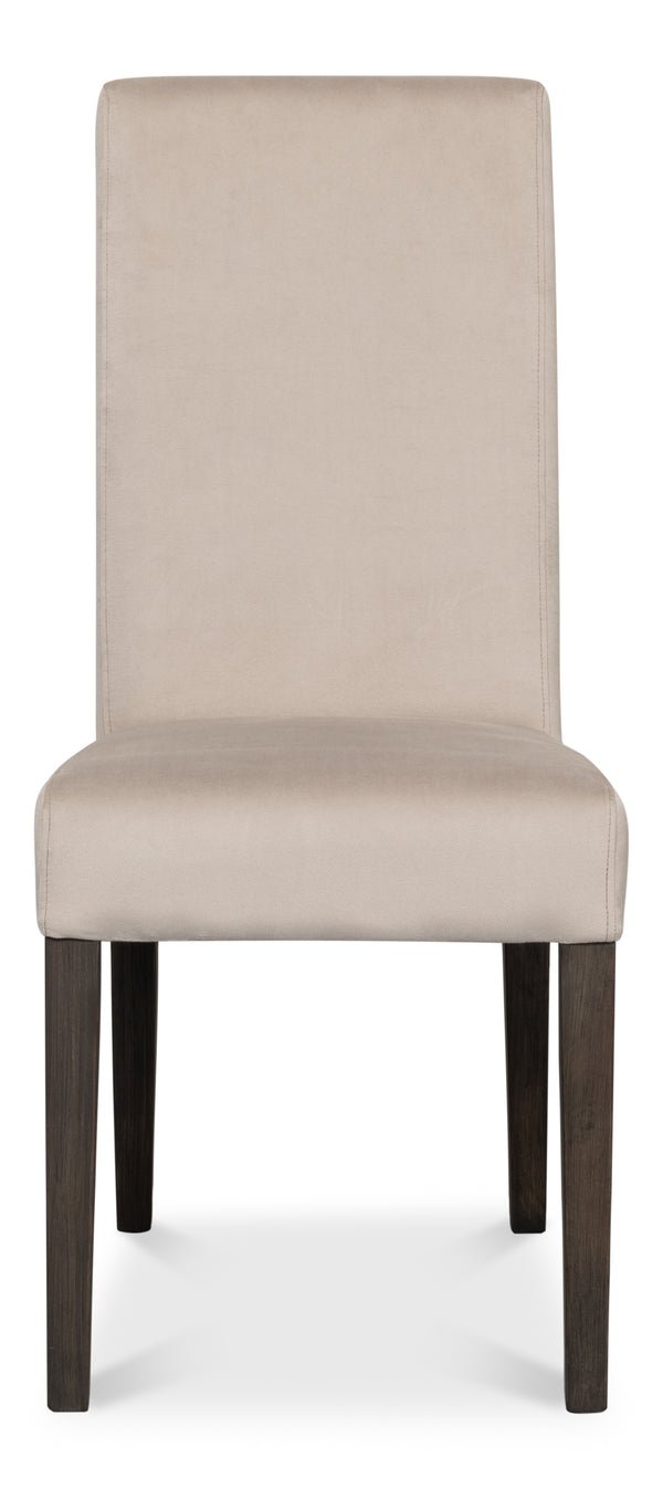 Sarreid Sawyer Side Chair - Luxe Velvet Upholstered Set Of 2 In Maple - Perfect For Stylish Dining Spaces! Beige  53850