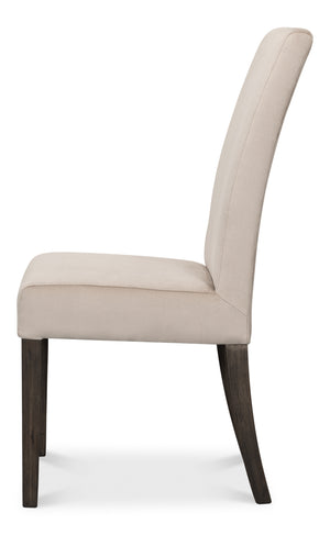 Sarreid Sawyer Side Chair - Luxe Velvet Upholstered Set Of 2 In Maple - Perfect For Stylish Dining Spaces! Beige  53850