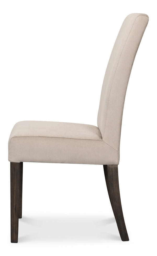 Sarreid Sawyer Side Chair - Luxe Velvet Upholstered Set Of 2 In Maple - Perfect For Stylish Dining Spaces! Beige  53850