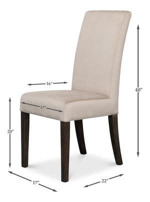 Sarreid Sawyer Side Chair - Luxe Velvet Upholstered Set Of 2 In Maple - Perfect For Stylish Dining Spaces! Beige  53850