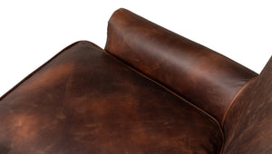 Sarreid Benjamin Chair - Luxurious Top Grain Leather With Stylish Ash Frame And Eco-friendly Jute Accent Brown  53851