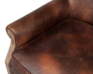 Sarreid Benjamin Chair - Luxurious Top Grain Leather With Stylish Ash Frame And Eco-friendly Jute Accent Brown  53851