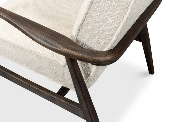 Sarreid Ryder Chair - Luxurious 100% Polyester Upholstery With Sturdy Ash Frame For Ultimate Comfort & Style Ivory  53854