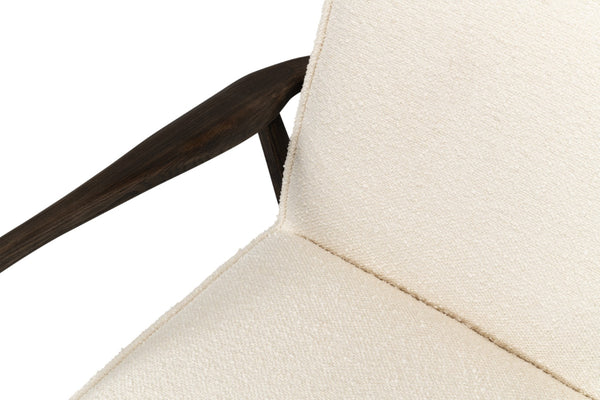 Sarreid Ryder Chair - Luxurious 100% Polyester Upholstery With Sturdy Ash Frame For Ultimate Comfort & Style Ivory  53854