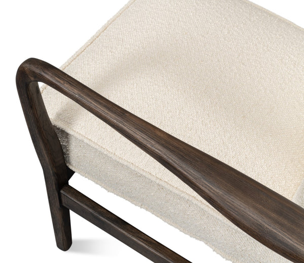 Sarreid Ryder Chair - Luxurious 100% Polyester Upholstery With Sturdy Ash Frame For Ultimate Comfort & Style Ivory  53854