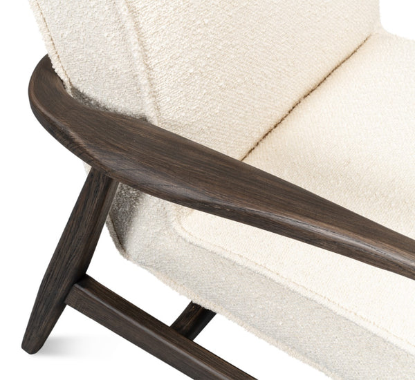 Sarreid Ryder Chair - Luxurious 100% Polyester Upholstery With Sturdy Ash Frame For Ultimate Comfort & Style Ivory  53854