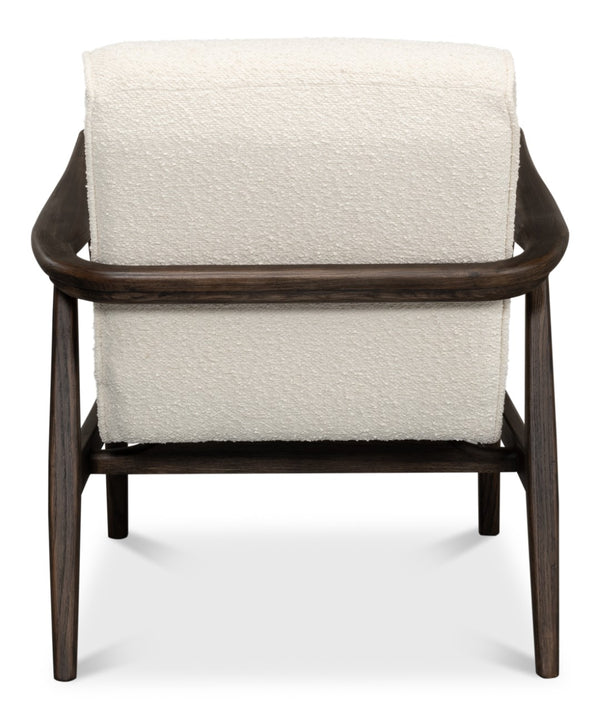 Sarreid Ryder Chair - Luxurious 100% Polyester Upholstery With Sturdy Ash Frame For Ultimate Comfort & Style Ivory  53854