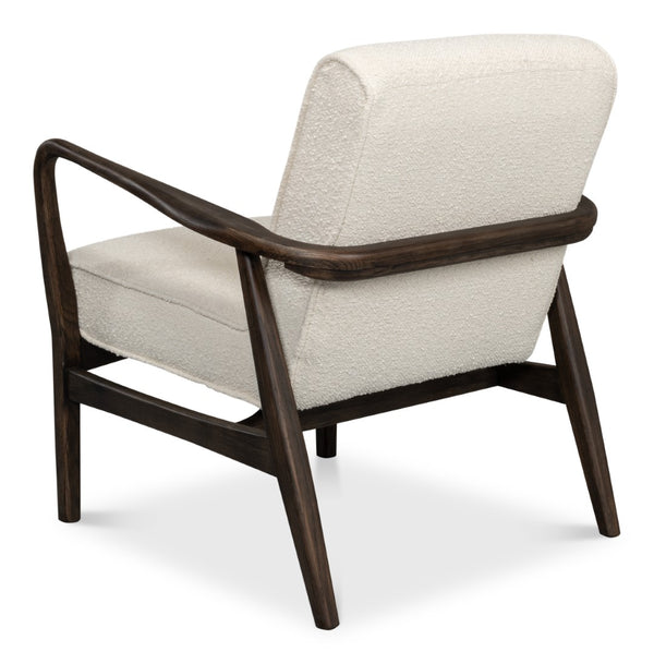 Sarreid Ryder Chair - Luxurious 100% Polyester Upholstery With Sturdy Ash Frame For Ultimate Comfort & Style Ivory  53854