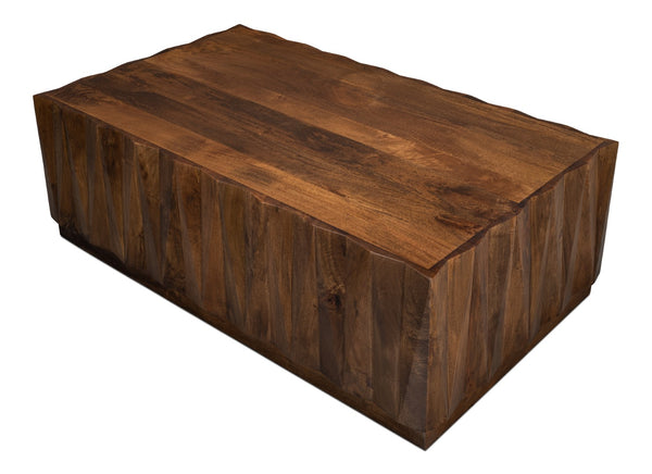 Sarreid Denali Rectangle Cocktail Table - Stylish Mango Wood Design For Modern Living Room Elegance Brown  53857