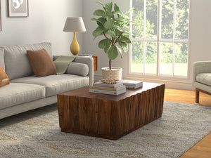 Sarreid Denali Rectangle Cocktail Table - Stylish Mango Wood Design For Modern Living Room Elegance Brown  53857