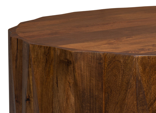 Sarreid Denali Round Cocktail Table – Stunning Mango Wood Design For Stylish Living Room Decor & Entertainment Brown  53859