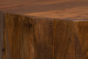 Sarreid Denali Round Cocktail Table – Stunning Mango Wood Design For Stylish Living Room Decor & Entertainment Brown  53859