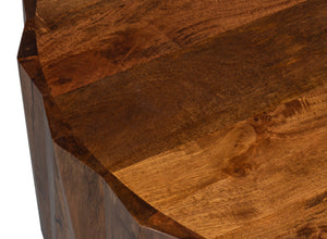 Sarreid Denali Round Cocktail Table – Stunning Mango Wood Design For Stylish Living Room Decor & Entertainment Brown  53859