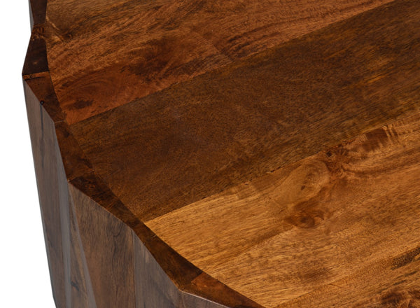 Sarreid Denali Round Cocktail Table – Stunning Mango Wood Design For Stylish Living Room Decor & Entertainment Brown  53859