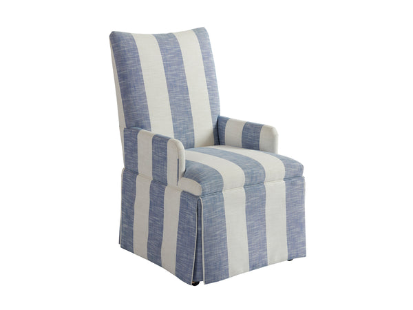 Lexington Barclay Butera Mackenzie Dining Arm Chair - Elegant Upholstered Design With Brass Casters For Timeless Style   5385-13-40