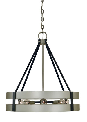 Framburg 8-light Satin Pewter/Matte Black Orion Dining Chandelier - Elegant Illumination For Any Space Satin Pewter,Matte Black Metal 5386 Sp/Mblack