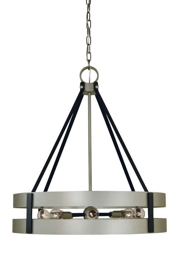 Framburg 8-light Satin Pewter/Matte Black Orion Dining Chandelier - Elegant Illumination For Any Space Satin Pewter,Matte Black Metal 5386 Sp/Mblack