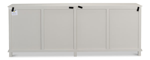 Sarreid Harper Sideboard - Elegant Pine Design With Soft Grey Finish And Secure 2 Locks & Keys For Storage Grey  53862