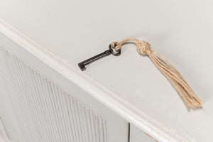 Sarreid Harper Sideboard - Elegant Pine Design With Soft Grey Finish And Secure 2 Locks & Keys For Storage Grey  53862