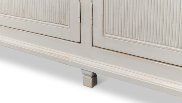 Sarreid Harper Sideboard - Elegant Pine Design With Soft Grey Finish And Secure 2 Locks & Keys For Storage Grey  53862