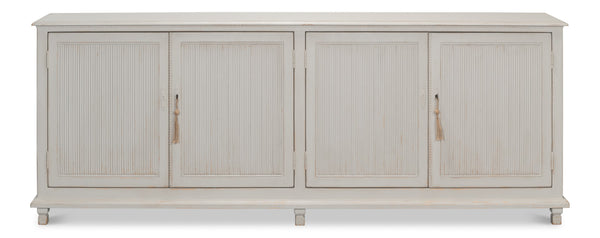 Sarreid Harper Sideboard - Elegant Pine Design With Soft Grey Finish And Secure 2 Locks & Keys For Storage Grey  53862