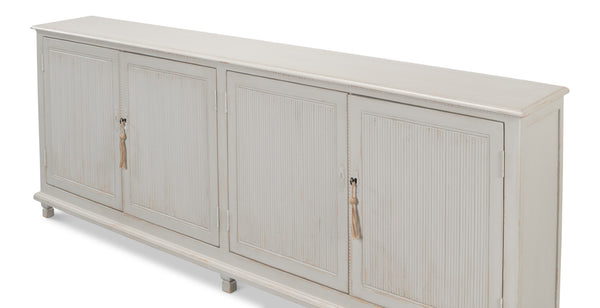 Sarreid Harper Sideboard - Elegant Pine Design With Soft Grey Finish And Secure 2 Locks & Keys For Storage Grey  53862