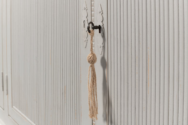 Sarreid Harper Sideboard - Elegant Pine Design With Soft Grey Finish And Secure 2 Locks & Keys For Storage Grey  53862