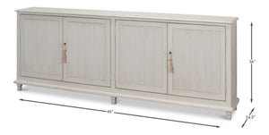 Sarreid Harper Sideboard - Elegant Pine Design With Soft Grey Finish And Secure 2 Locks & Keys For Storage Grey  53862