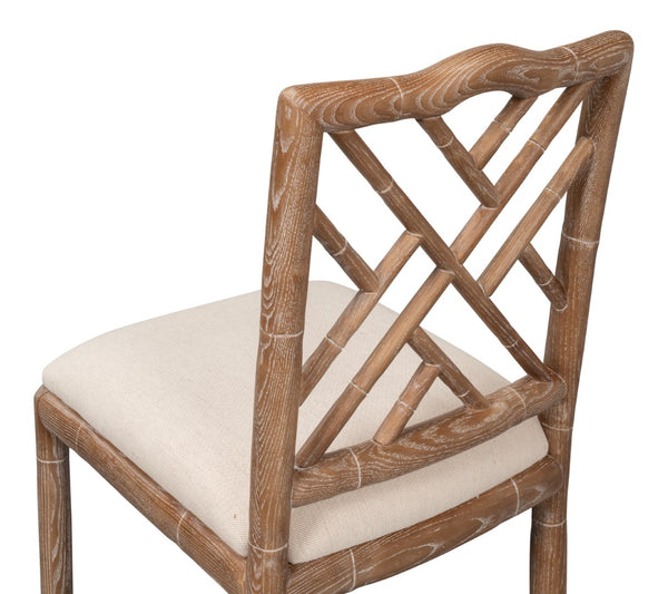 Sarreid Brighton Counter Stool - Stylish White Wash Finish With Durable Linen Fabric & Solid Ash Wood Frame Beige  53870