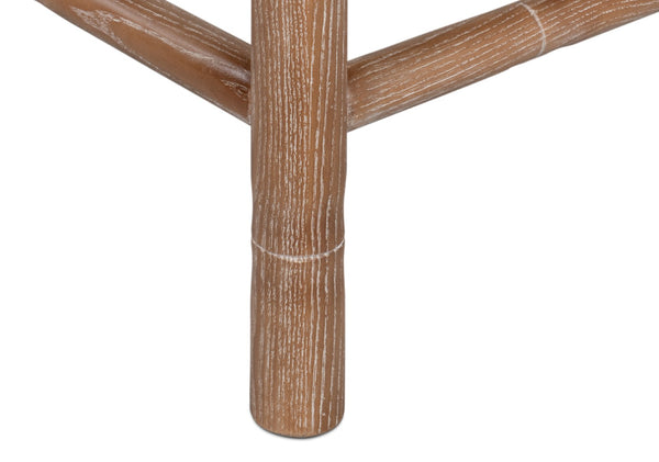 Sarreid Brighton Counter Stool - Stylish White Wash Finish With Durable Linen Fabric & Solid Ash Wood Frame Beige  53870