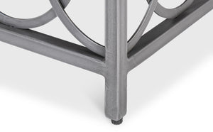 Sarreid Olympia Square Coffee Table - Elegant White Banswara Marble Top With Vintage Iron Finish Design Black  53871