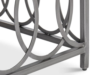 Sarreid Olympia Square Coffee Table - Elegant White Banswara Marble Top With Vintage Iron Finish Design Black  53871