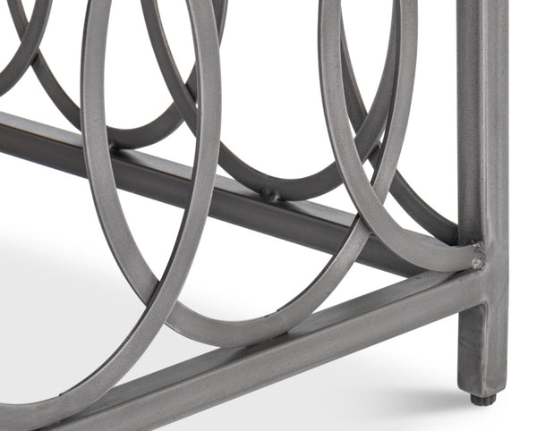 Sarreid Olympia Square Coffee Table - Elegant White Banswara Marble Top With Vintage Iron Finish Design Black  53871