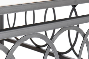 Sarreid Olympia Square Coffee Table - Elegant White Banswara Marble Top With Vintage Iron Finish Design Black  53871