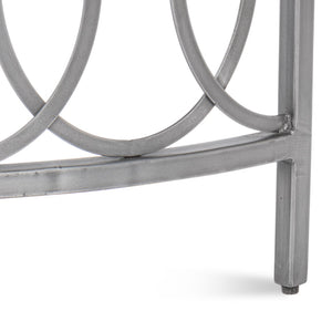 Sarreid Olympia Demilune Table - Elegant White Banswara Marble Top With Sturdy Iron Base In Old Finish Black  53875