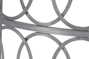 Sarreid Olympia Demilune Table - Elegant White Banswara Marble Top With Sturdy Iron Base In Old Finish Black  53875