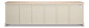 Sarreid Karlsson Antique Swedish Grey Sideboard With Natural Top & 3 Removable Shelves For Stylish Storage Grey  53877