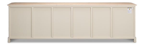 Sarreid Karlsson Antique Swedish Grey Sideboard With Natural Top & 3 Removable Shelves For Stylish Storage Grey  53877