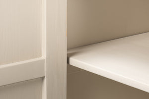 Sarreid Karlsson Antique Swedish Grey Sideboard With Natural Top & 3 Removable Shelves For Stylish Storage Grey  53877