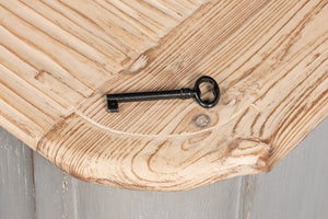 Sarreid Karlsson Antique Swedish Grey Sideboard With Natural Top & 3 Removable Shelves For Stylish Storage Grey  53877