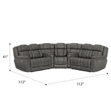 English Elm Wallace & Bay - Wallace & Bay  Siena Gray Power Reclining Sectional