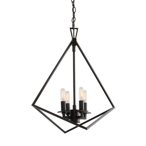 Trapezoid Cage 18'' Wide 4-Light Chandelier - Matte Black 5388-MB-NG Norwell