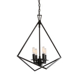 Trapezoid Cage 18'' Wide 4-Light Chandelier - Matte Black 5388-MB-NG Norwell