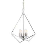 Trapezoid Cage 18'' Wide 4-Light Chandelier - Polished Nickel 5388-PN-NG Norwell